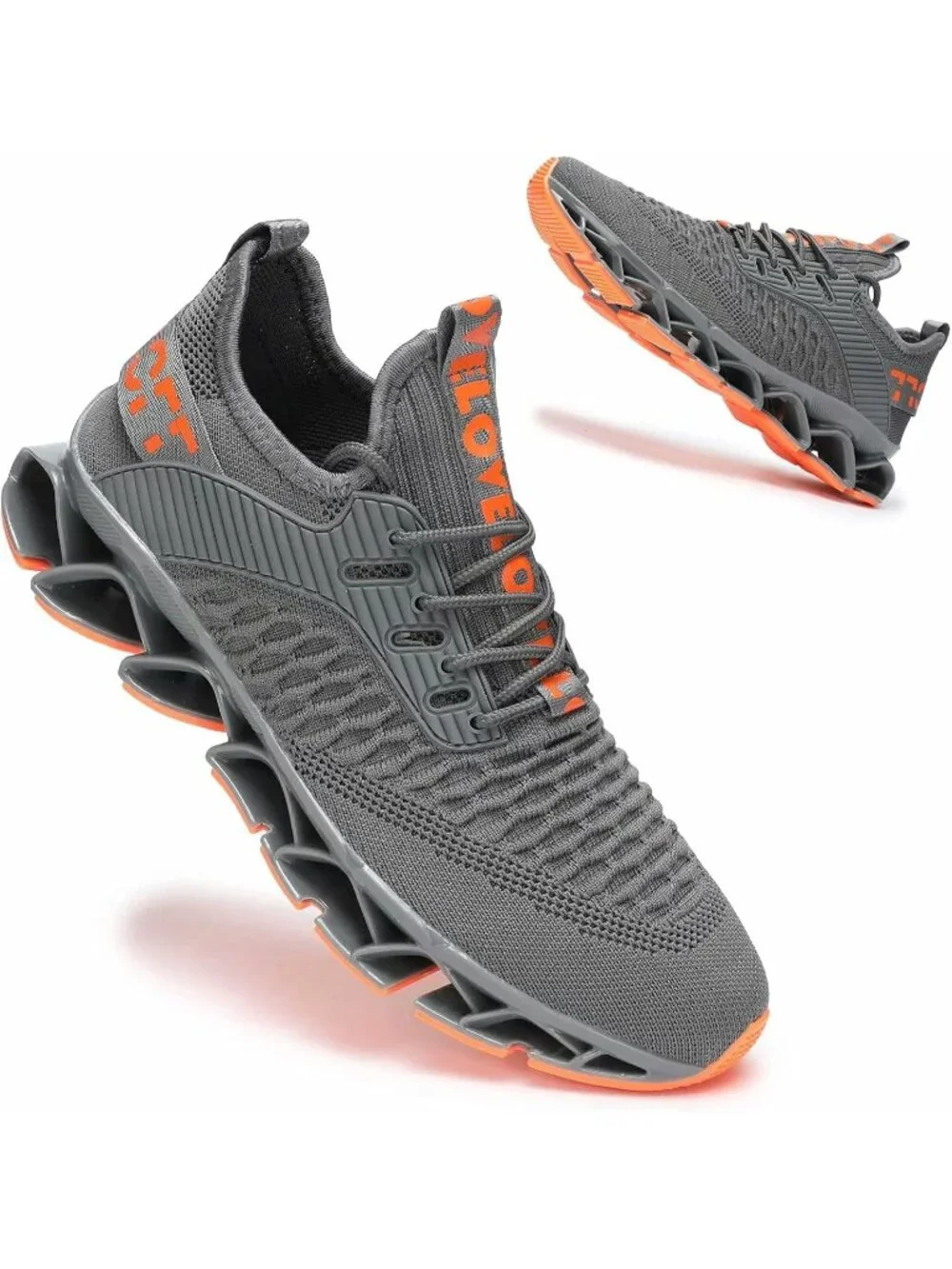 Women's Grey Breathable Mesh Running Blade Non Slip Casual Basketball Shoes